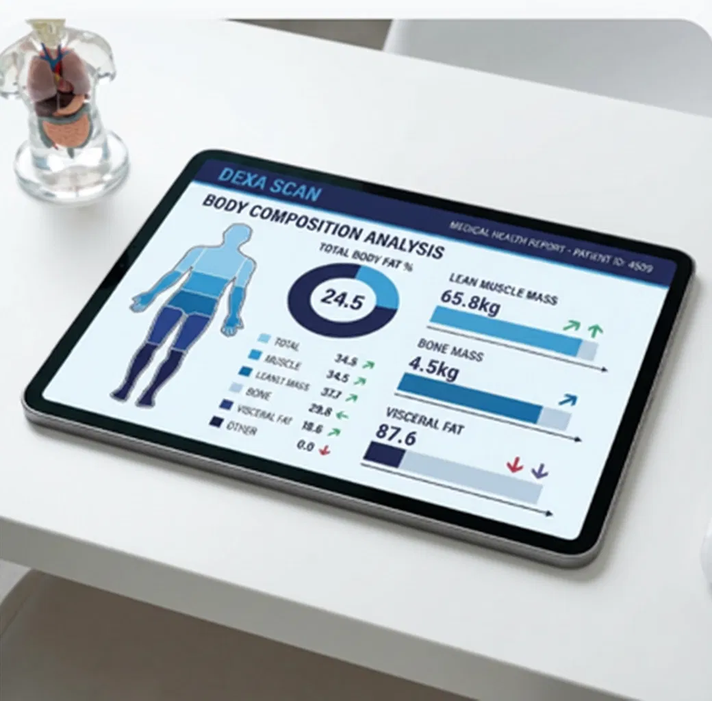 DEXA scan body composition analysis with accurate measurements